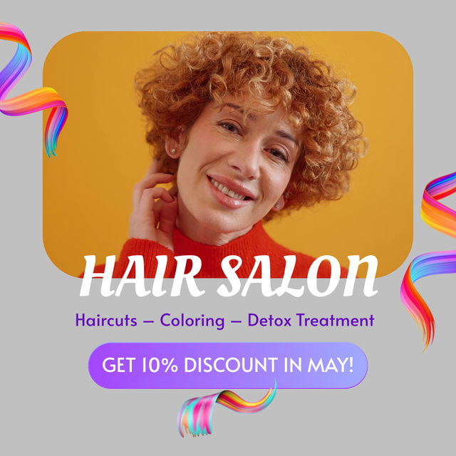Designvorlage Hair Salon Services With Discount für Animated Post
