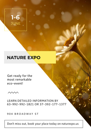 Nature Expo with Blooming Daisy Flower Flyer 4x6in – шаблон для дизайна