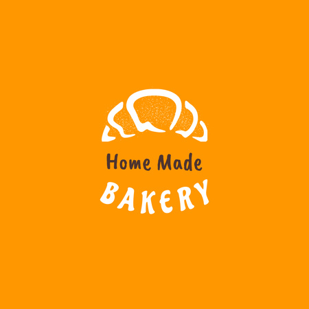 Ontwerpsjabloon van Logo 1080x1080px van Homemade Bakery Ad With Croissant In Orange