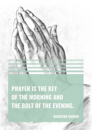 Religion Quote with Hands in Prayer Flayer Design Template