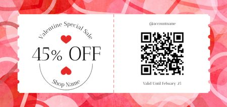 Valentine's Day Special Sale Voucher Coupon Din Large Design Template