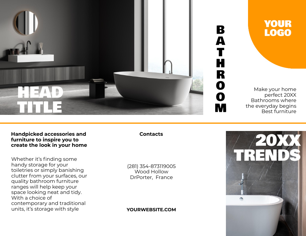 Bathroom Accessories on Wash Basin Brochure 8.5x11in – шаблон для дизайну