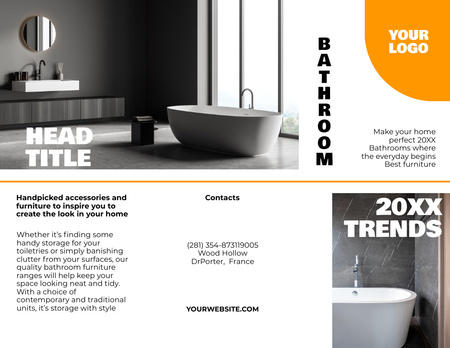 Designvorlage badezimmer-accessoires auf waschbecken für Brochure 8.5x11in
