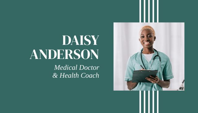 Doctor and Medical Coach Service Offer Business Card USデザインテンプレート