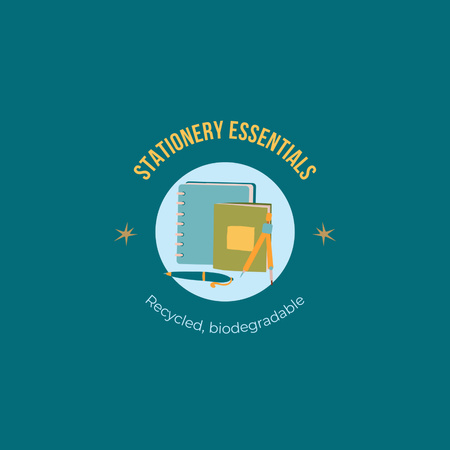 Stationery Essentials in Modern Store Animated Logo Design Template