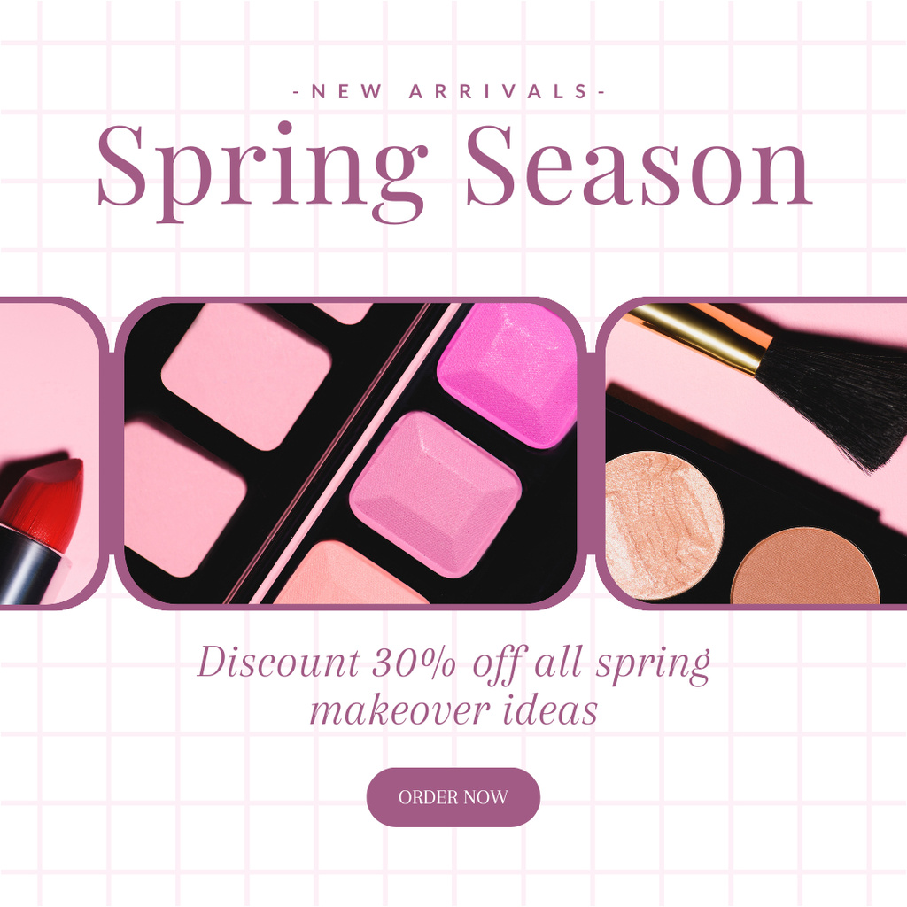Designvorlage Seasonal Spring Sale Decorative Cosmetics für Instagram AD