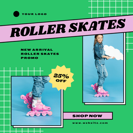Platilla de diseño Discount on Roller Skates for Girls Instagram