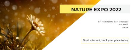 Nature Expo Announcement with Blooming Daisy Flower Facebook cover Design Template