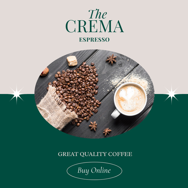 Ontwerpsjabloon van Instagram van Coffee Shop Ad with Cup of Espresso