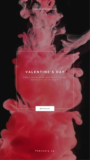 Ontwerpsjabloon van Instagram Video Story van Valentine's Day Inviting Card Pink Ink Splashes