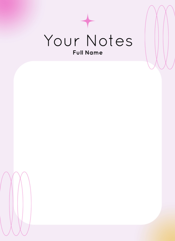 Simple Daily Planner with Pink Star Notepad 4x5.5in Design Template