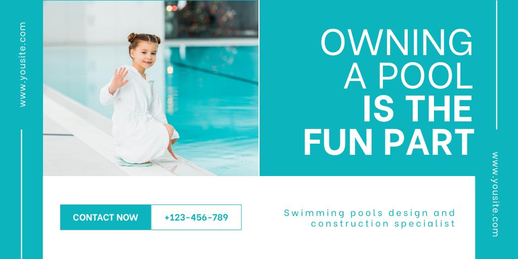 Private and Public Pool Installation Twitter Design Template