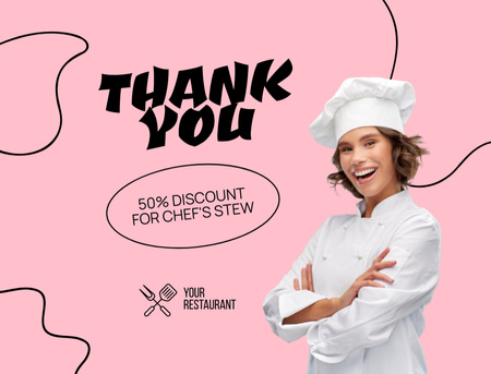 Platilla de diseño Discount Offer on Chef's Stew Postcard 4.2x5.5in