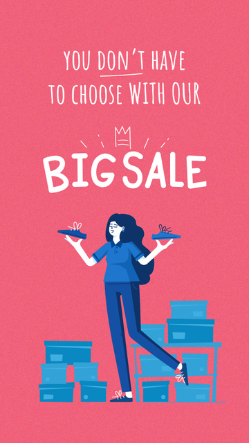 Woman shopping at Sale Instagram Story – шаблон для дизайна