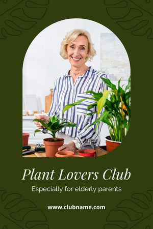 Ontwerpsjabloon van Pinterest van Plantenliefhebbersclub voor ouderen