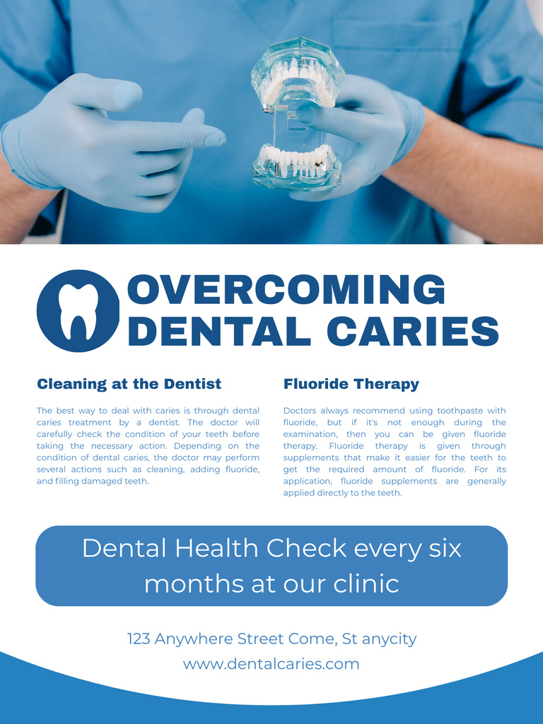 Info about Overcoming Dental Caries Poster US – шаблон для дизайну