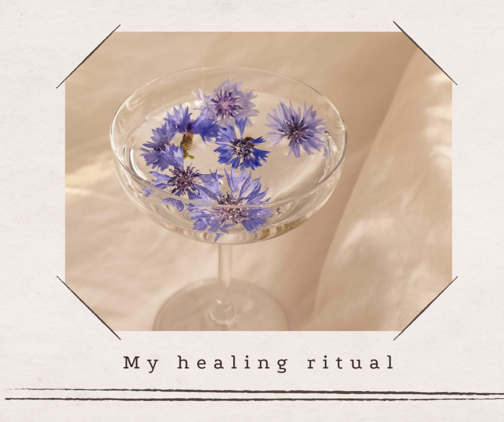 Astrology Inspiration with Flowers in Glass of Water Facebook Modelo de Design