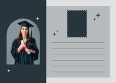 Happy Female Student with Diploma on Grey