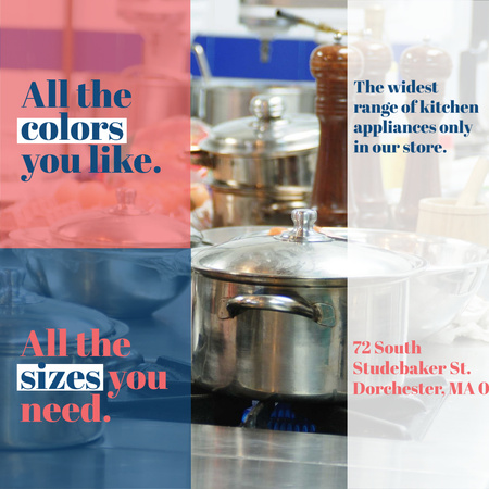 Kitchen Utensils Store Ad Pots on Stove Instagram AD – шаблон для дизайну