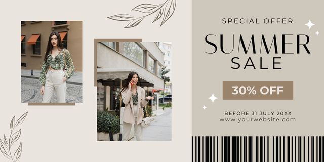 Designvorlage Summer Sale of Elegant Streetwear für Twitter