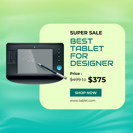 Designer Tablet Super Sale Announcement Instagram Design Template