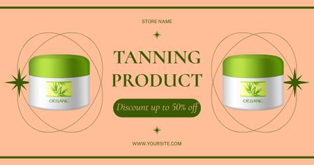 Discount on Tanning Products with Jars of Cream Facebook AD Design Template