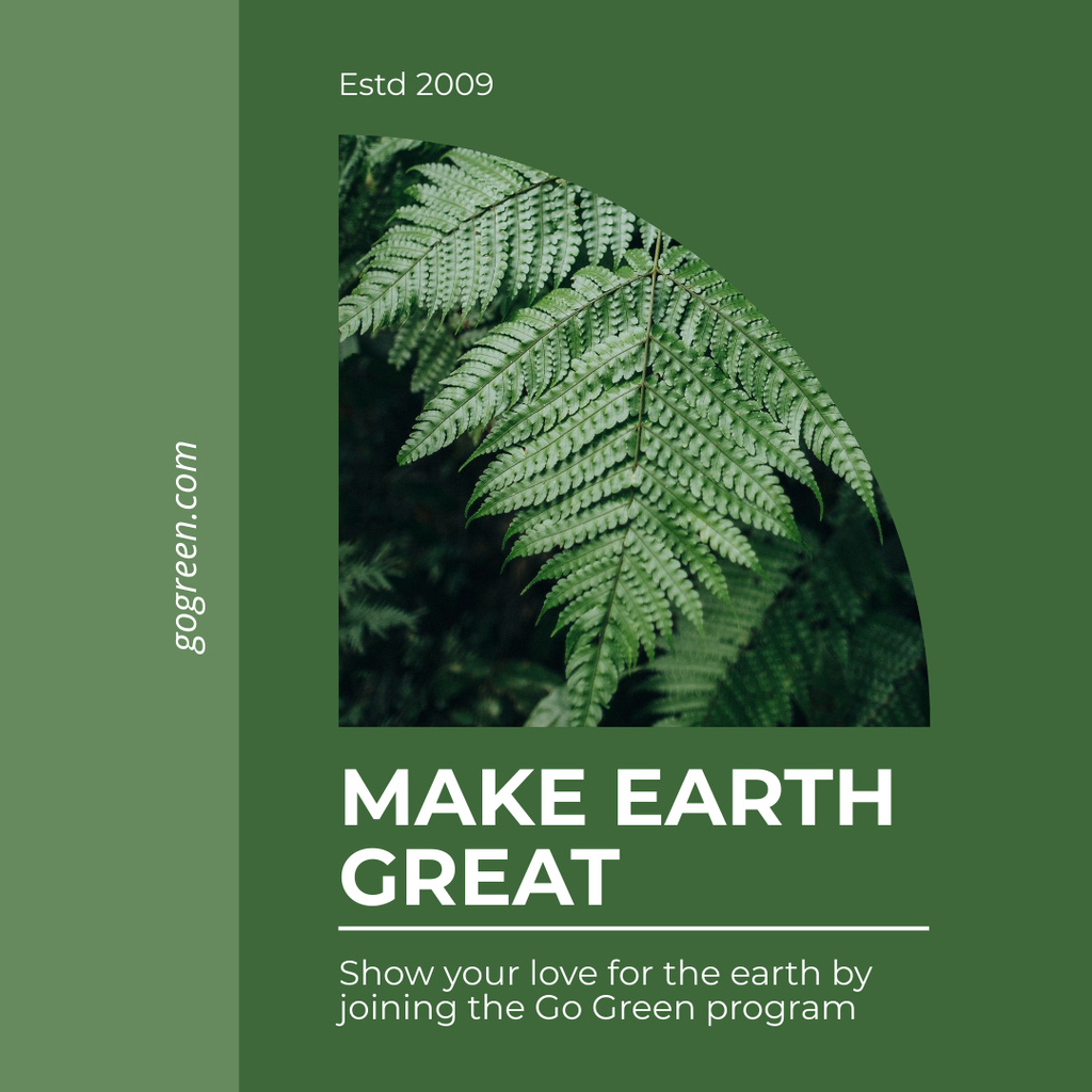 Eco Concept with Green Plant Instagram Tasarım Şablonu