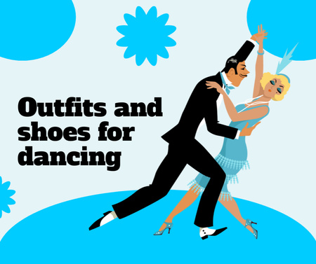 Sale of Dress and Shoes for Dancing Facebook Design Template