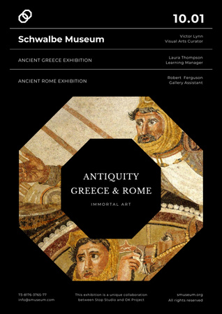 Ontwerpsjabloon van Poster A3 van Ancient Greece and Rome Exhibition Announcement