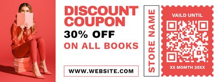 Discount on All Books in Bookstore Coupon Design Template