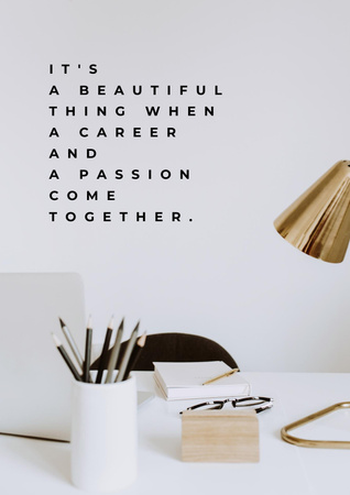 Citation about career and passion Poster Design Template