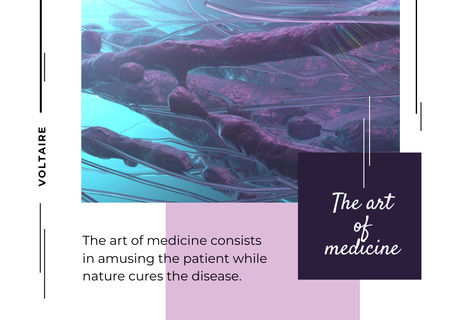 Plantilla de diseño de Células de bacterias microscópicas en púrpura Postcard 