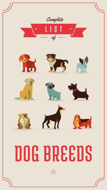 Designvorlage Different dog breeds für Instagram Story
