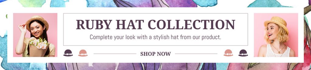 Ad of Stylish Hats Collection Ebay Store Billboard Design Template