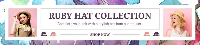 Plantilla de diseño de Ad of Stylish Hats Collection Ebay Store Billboard 