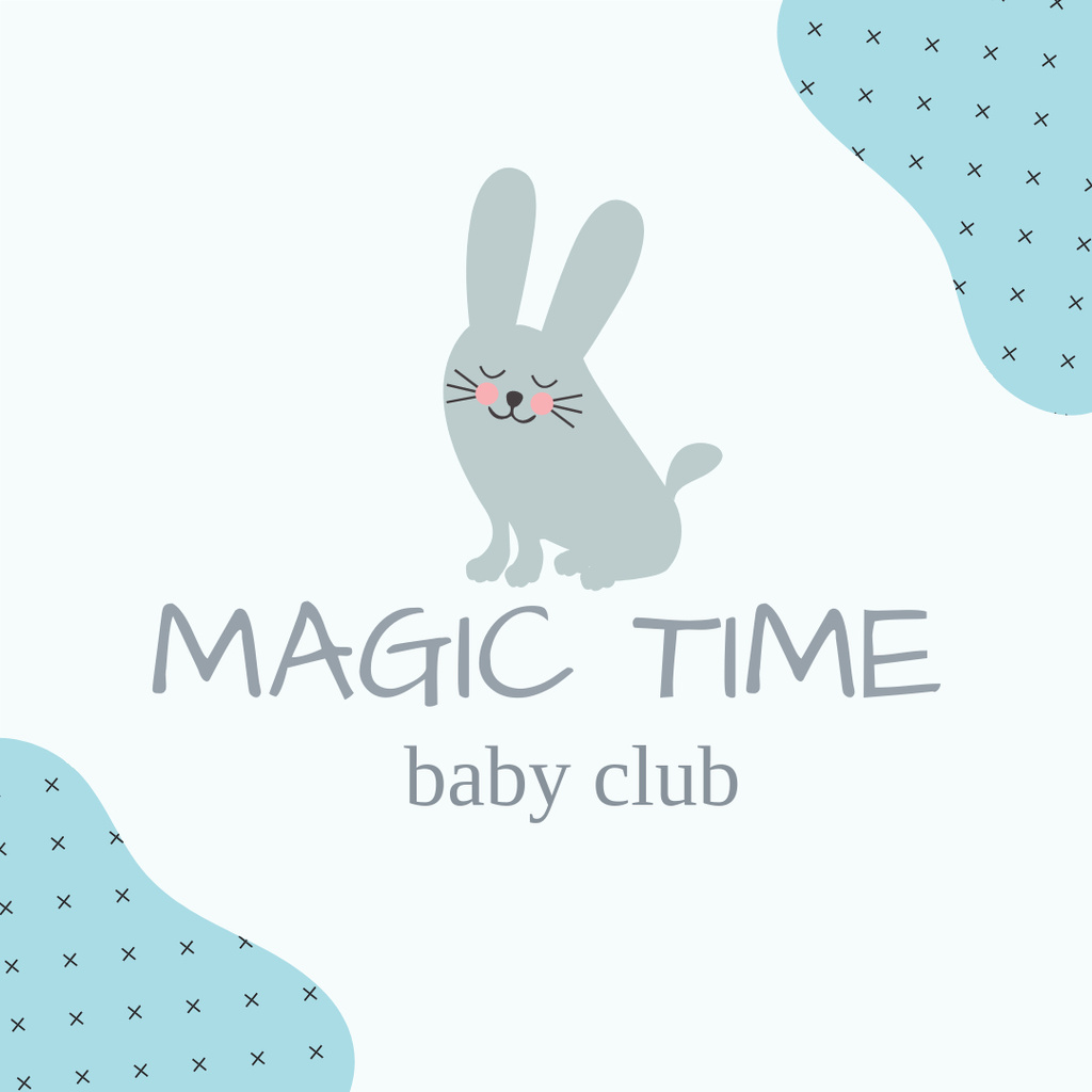 Baby Club Ad with Cute Bunny Instagram tervezősablon
