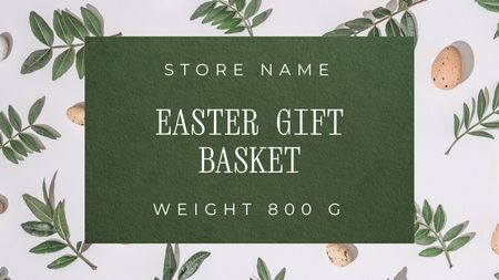 Offer of Easter Gift Basket Label 3.5x2in Design Template