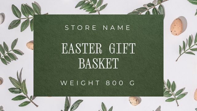 Ontwerpsjabloon van Label 3.5x2in van Offer of Easter Gift Basket