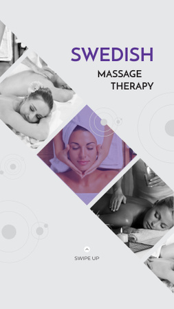 Woman at Swedish Massage Therapy Instagram Story Design Template