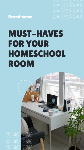 Home Study Room Equipment Offer Instagram Video Story Šablona návrhu