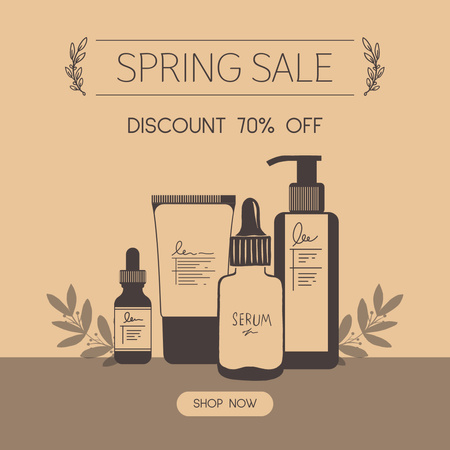 Spring Sale Collection Skin Care Cosmetics Instagram AD Design Template