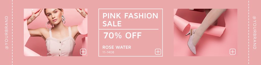 Pink Fashion Collection At Discounted Rates Offer Twitter Tasarım Şablonu