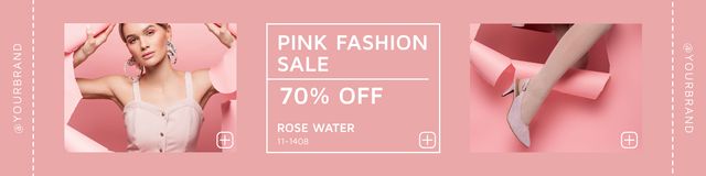 Pink Fashion Collection At Discounted Rates Offer Twitterデザインテンプレート