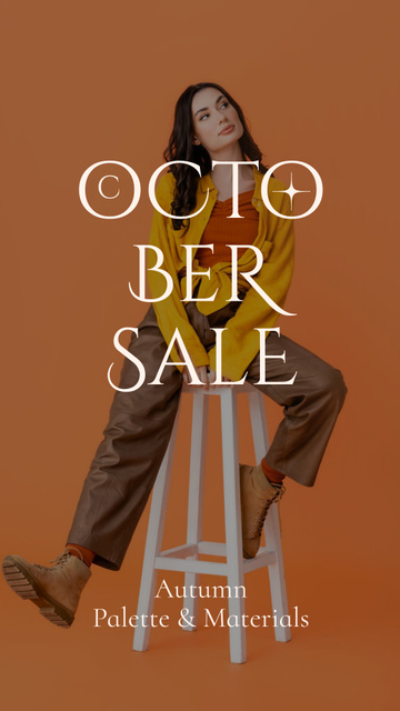 Autumn Sale Ad with Woman in Stylish Shoes Instagram Story Šablona návrhu