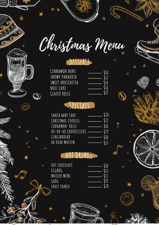 Christmas dishes course Menu Πρότυπο σχεδίασης