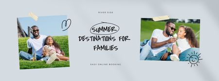 Father and Daughter Family Vacation Facebook Video cover Design Template