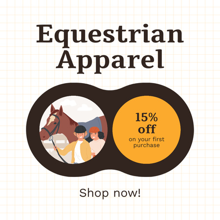 Platilla de diseño Premium Equestrian Apparel For Jockeys At Discounted Rates Animated Post