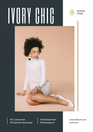 Designvorlage Young Woman in Tender white Dress für Poster