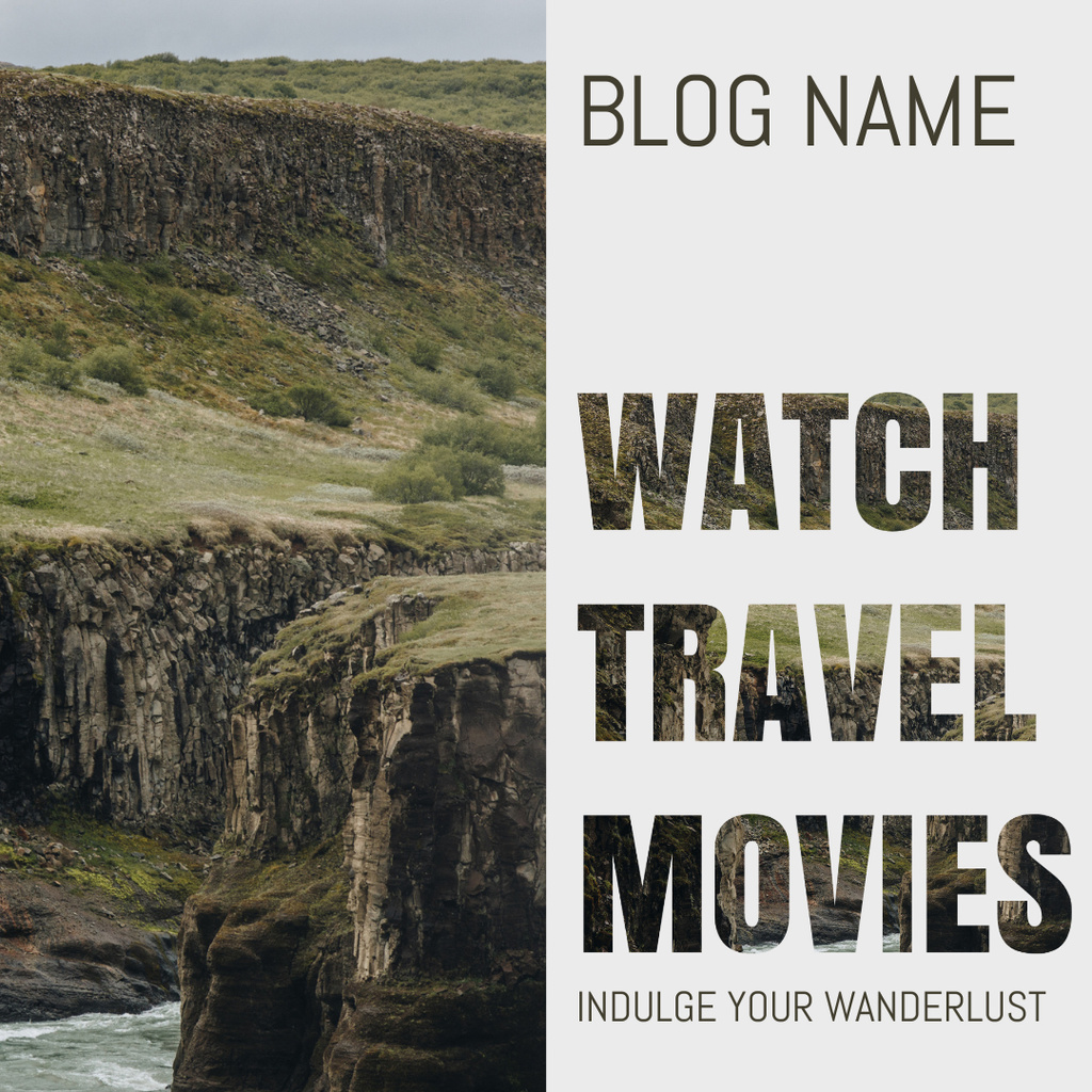Ontwerpsjabloon van Instagram van Adventurous Travel Blog Movies Promotion