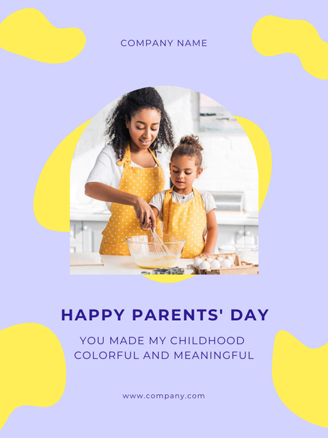 Mom cooking with Daughter on Parents' Day Poster US Tasarım Şablonu